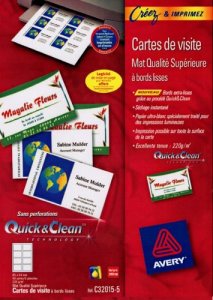 Avery Quick&Clean C32015 - cartes en papier couché mat - 80 carte(s)