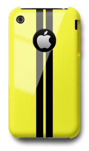 Modelabs Coque jaune/ 2 bandes noires covracingiphone3g5