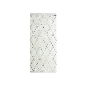 Générique Cotton berbere tapis de couloir - 70 x 110 cm - 100 % coton - ecru naturel - motif losange