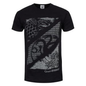Game of Thrones T-shirt GoT Wolves, Dragons & Lions Homme Noir