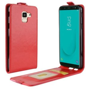Housse étui intégré en cuir avec plusieurs poches pour Samsung Galaxy A7 2018 / A750 - Rouge -3997