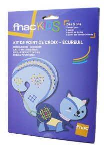 Kit de point de croix Fnac Kids Ecureuil Bleu