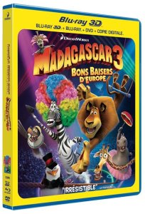 Dreamworks Madagascar 3 bons baisers d'europe combo blu-ray 3d + 2d + dvd
