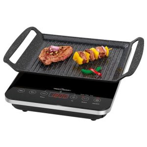 Profi Cook PC 3021 1130 2 en 1 plaque de cuisson à induction pour grillades et, capteur électronique de panneau tactile avec écran LED, noir