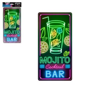 STC - Plaque Déco Effet Néon 15x30 cm – Mojito Cocktail Bar