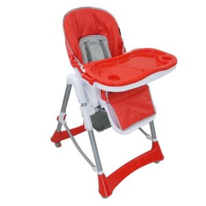 Todeco - Chaise Haute pour Bébé, Chaise Pliante pour Bébé, Rouge, Taille déployée: 105 x 75 x 60 cm