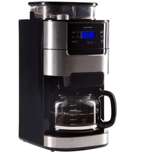 Ultratec Cafetière / machine à café avec mécanisme de broyage et fonction minuterie, acier inoxydable/noir