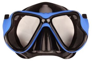 Waimea Masque de plongée sous-marine en caoutchouc noir/bleu cobalt