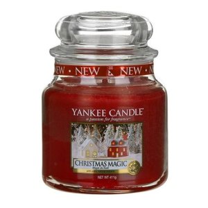 Yankee Candle bougie moyenne jarre « Magie de Noël », rouge, 10,7 x 10,7 x 12,7 cm