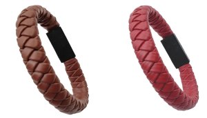 1 or 2 Leather Cable Charger Bracelets - 3 Designs & 5 Colours