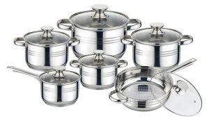Gem Supplies 12-piece stainless steel cookware set