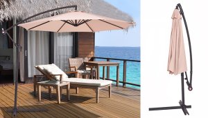 2.7m Outdoor Cantilever Hanging Parasol - 2 Colours