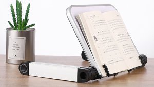 360-Degree Adjustable Folding Book Stand - Black or White