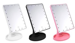 360-Degree Rotating 22-LED Touch Dimmable Mirror - 3 Colours
