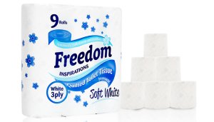 45 Rolls of Freedom Quilted 3-Ply Toilet Paper