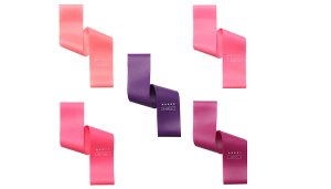 5x Latex Fitness Bands with Varying Resistance