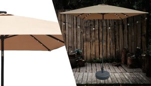 Garden And Camping Alba crank and tilt parasol with optional led lights - 2 colours