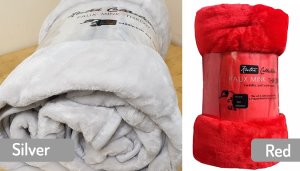 Direct Warehouse Limited Faux-fur soft blanket - 2 sizes & 10 colours