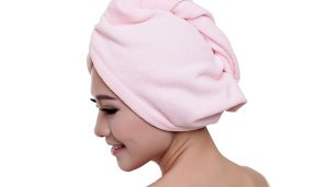 Hair Drying Towel With Button Fastening - 9 Colours