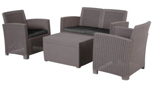 Outsunny 4-Seater Rattan Effect Garden Furniture Set