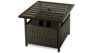 Costway Rattan side table with umbrella hole