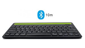 Wireless Dual Channel Bluetooth Keyboard with Groove Bracket