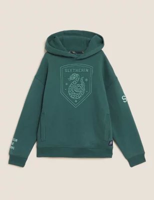 Harry Potter™ Personalised Kids' Slytherin™ Hoodie (6 - 16 Yrs) - 6-7 Y - Green, Green