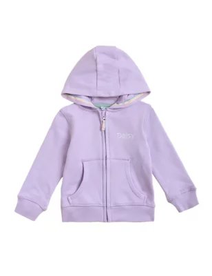 M&S Girls Personalised Kids' Zip Up Hoodie (2-7 Yrs) - 2-3 Y - Lilac, Lilac