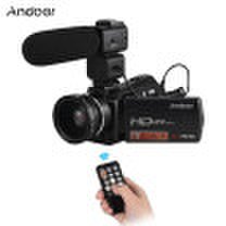 Andoer HDV-V7 PLUS 1080P Full HD 24MP Videocámara portátil con control remoto y lente gran angular de 045X