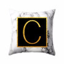 Homegeek Fundas de almohada modernas 45 45 carta de palabra del alfabeto de oro patrón de almohada de mármol blanco funda de almohada súper suave funda de sofá cama protec
