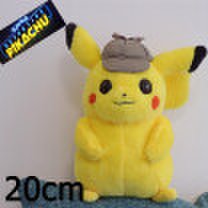 Lieve Muñeca de peluche pikachu juguetes lindos para niños detective de películas pikachu con sherlock holmes sombrero pokeball monster juguetes de algodón