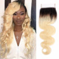 Nami Hair 1b 613 Blonde Ombre 4X4 Cierre de encaje Brasileño de cabello humano Onda del cuerpo Dos tonos de color 10 -16 T1B 613 Ombre Hair