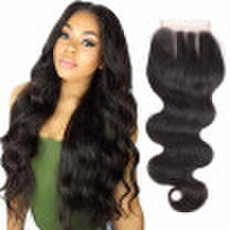 Nami Hair brasileño onda del cuerpo del pelo virginal del encierro del cordón 4x4 libre medio tres partes 8 -20 100 cabello humano envío gratis