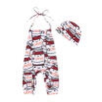 Newborn Baby 2pcs Outfits Boy Girl Rabbit 1-piece Romper HalterHat Clothes Set