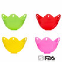 Lekoy Poached egg bowl – silicone egg poaching cups with ring standers bpa free pack of 4
