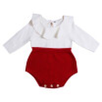 UK Newborn Baby Girl Wool Knitting Tops Romper Shorts Warm Outfits Set Clothes