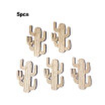 Great Power Star 5pcsset wooden cactus slices discs wood pieces embellishment diy crafts cutouts ornament for home party festival decorations
