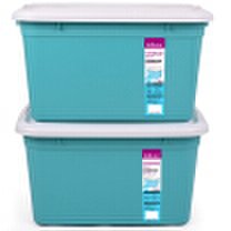 Baicaoyuan plastic storage box storage box clothes sundries storage box large 60L 2 packs candy green