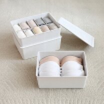 FOOJO underwear underwear bra socks storage box with cover compartment storage box plastic finishing box 3 Pack