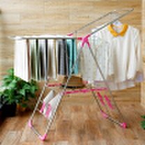 Ou Runzhe drying rack upgrade version stainless steel wing type floor drying rack rose red