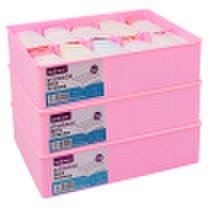 Parker bicoy plastic storage box underwear storage box storage box 3 sets 10 plastic box box pink