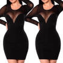 Canis Sexy women long sleeve bandage bodycon evening party cocktail short mini dress y