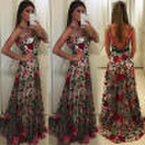 Women Lace Floral Formal Dress Ladies Evening Cocktail Party Bridesmaids Ball Gown Dress