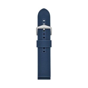 Fossil Men 22 Mm Blue Silicone Watch Strap - One size
