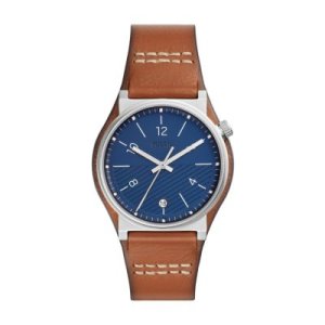 Fossil Men Barstow Three-Hand Luggage Leather Watch Blue - One size
