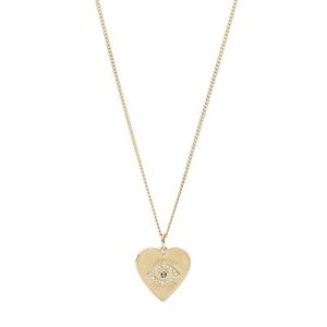 Fossil Women Evil Eye Pendant Gold-Tone Stainless Steel Necklace - One size