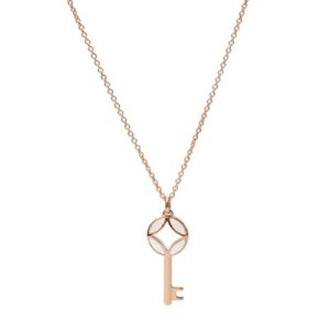 Fossil Women Key Rose-Gold-Tone Stainless Steel Necklace - One size