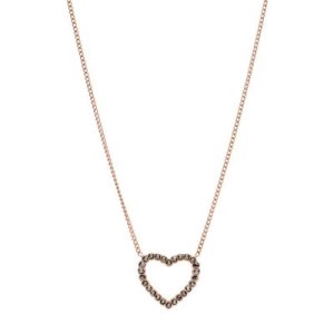 Fossil Women Open Heart Rose-Gold-Tone Stainless Steel Necklace - One size