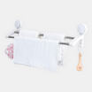 FOOJO suction cup telescopic double rod towel rack free punching bathroom rack hanger