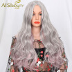 1s A Wig Is a wig 26 long ombre grey with pink synthetic wigs for women heat resistant full hair can be cosplay